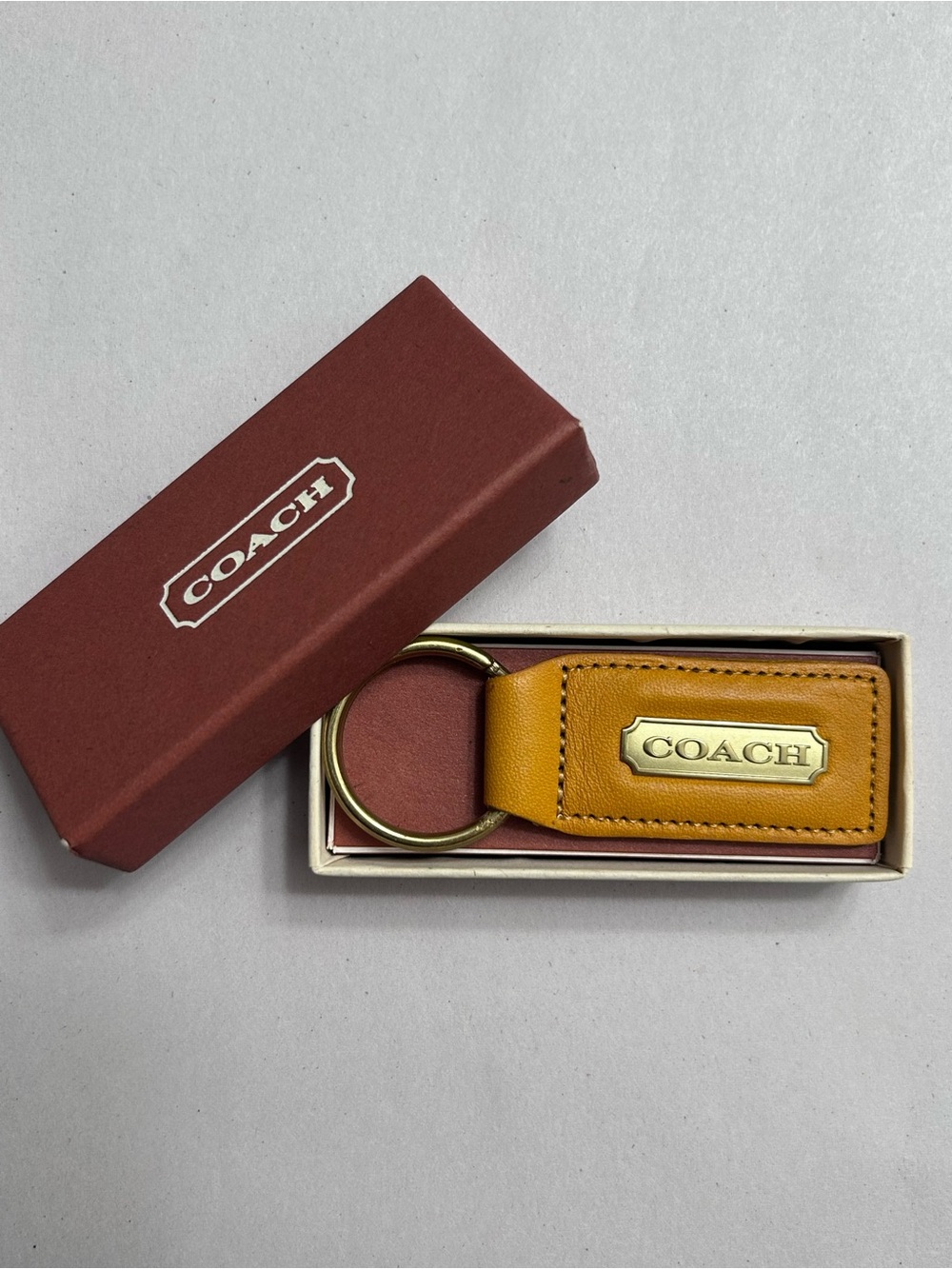 Vintage Coach Yellow Key Fob Keychain